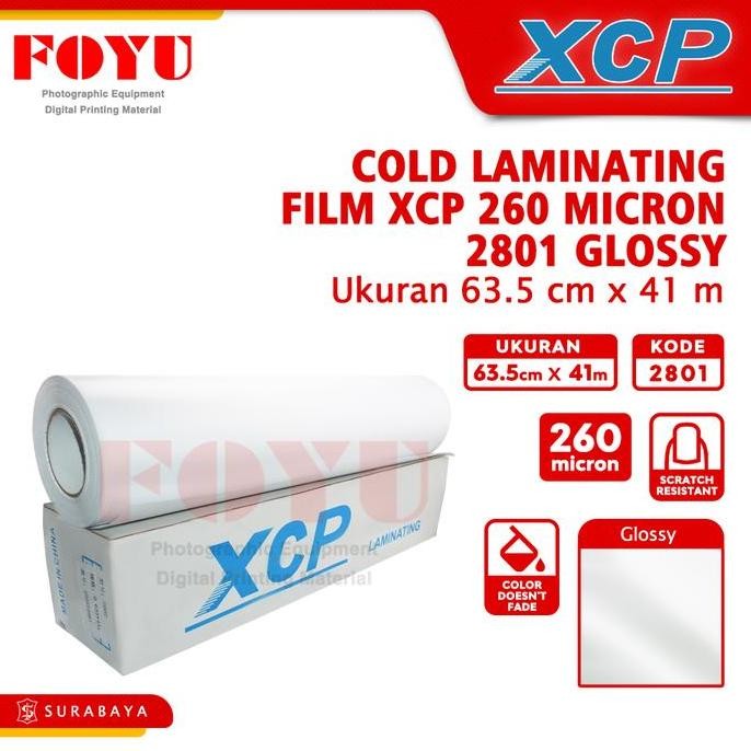 

Plastik Laminasi Laminating Cold Dingin Xcp Roll 260 Mic 63.5Cmx41M Glossy 2801 Mesin Co