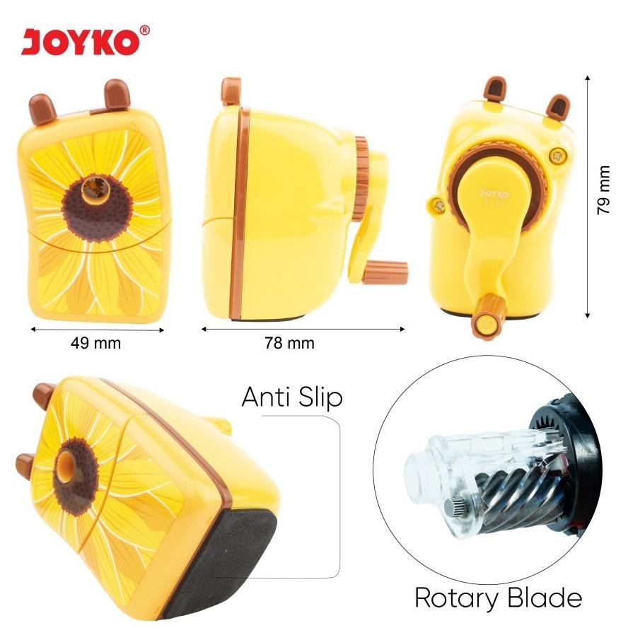 

Terlaris! Ghs-55 Serutan Putar Rautan Pensil Joyko A71 Karakter - Sharpener Anti Slip A-71 Unik Viral