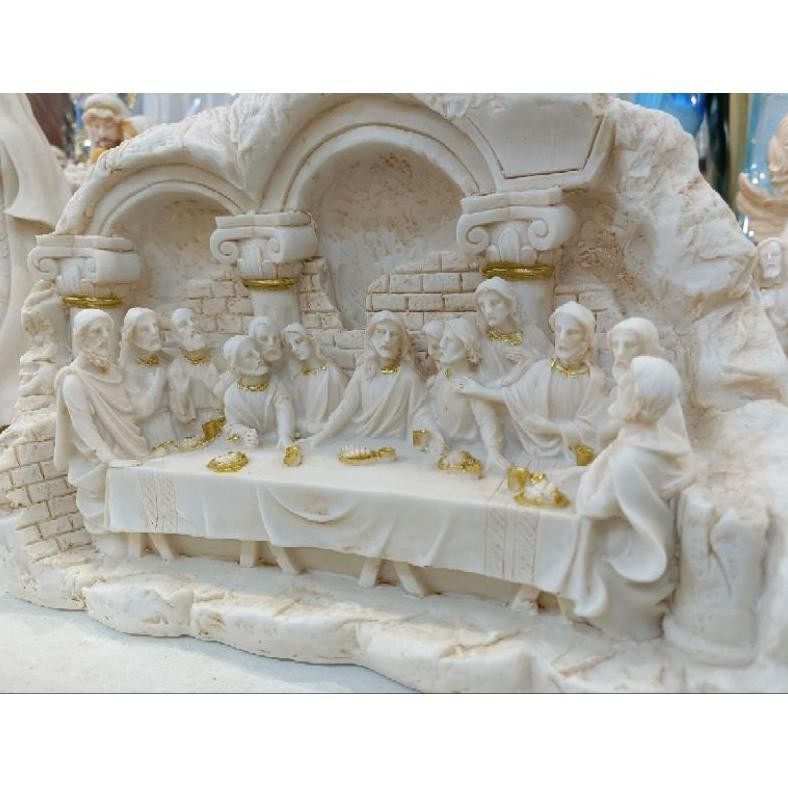 Paling Laris Gv23 Patung Perjamuan Kudus Gua 25X21Cm Model Italy M27/1 (7778) - Patung Perjamuan Kud