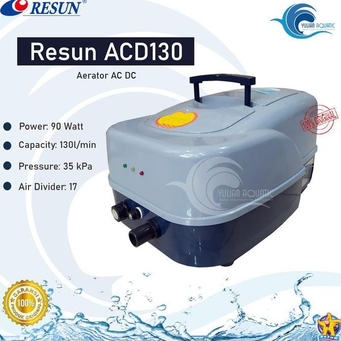 AERATOR AC DC RESUN 130 POMPA UDARA OTOMATIS BATERAI AERASI OKSIGEN ORIGINAL DAN TERPERCAYA