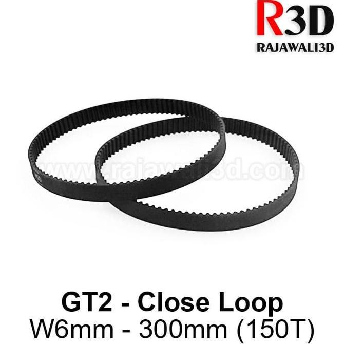 Timing Belt GT2 Lebar 6mm Close loop gigi 150T L 300 mm