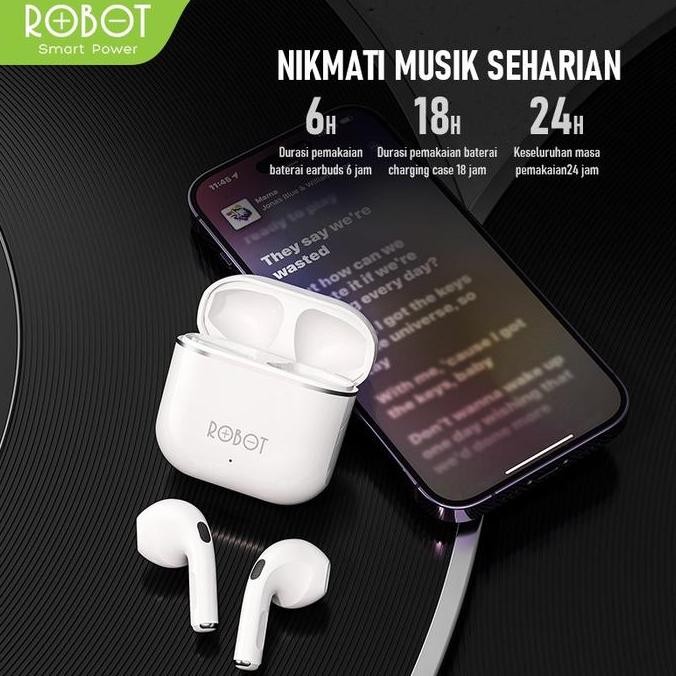 Paket Bundling Robot Tws Wireless Earphone Airbuds New T50S Dan Case T50S Original Bt 5.3 True Wirel