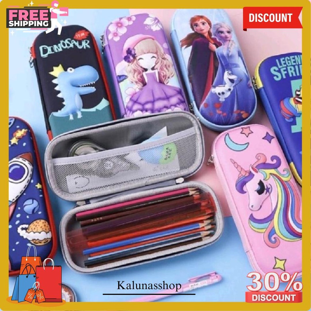 

Tempat Pensil 3D Karakter Timbul Kotak Pena Pen Anak Bulpoint Alat Sekolah Penghapus Double Realeting Sekat Jaring Cowok Cewek Unicorn Dinosaurus Astronot Space Roket Kelinci Bunny Mermaid Hero Princess Cat Girl Boy Siap Kirim