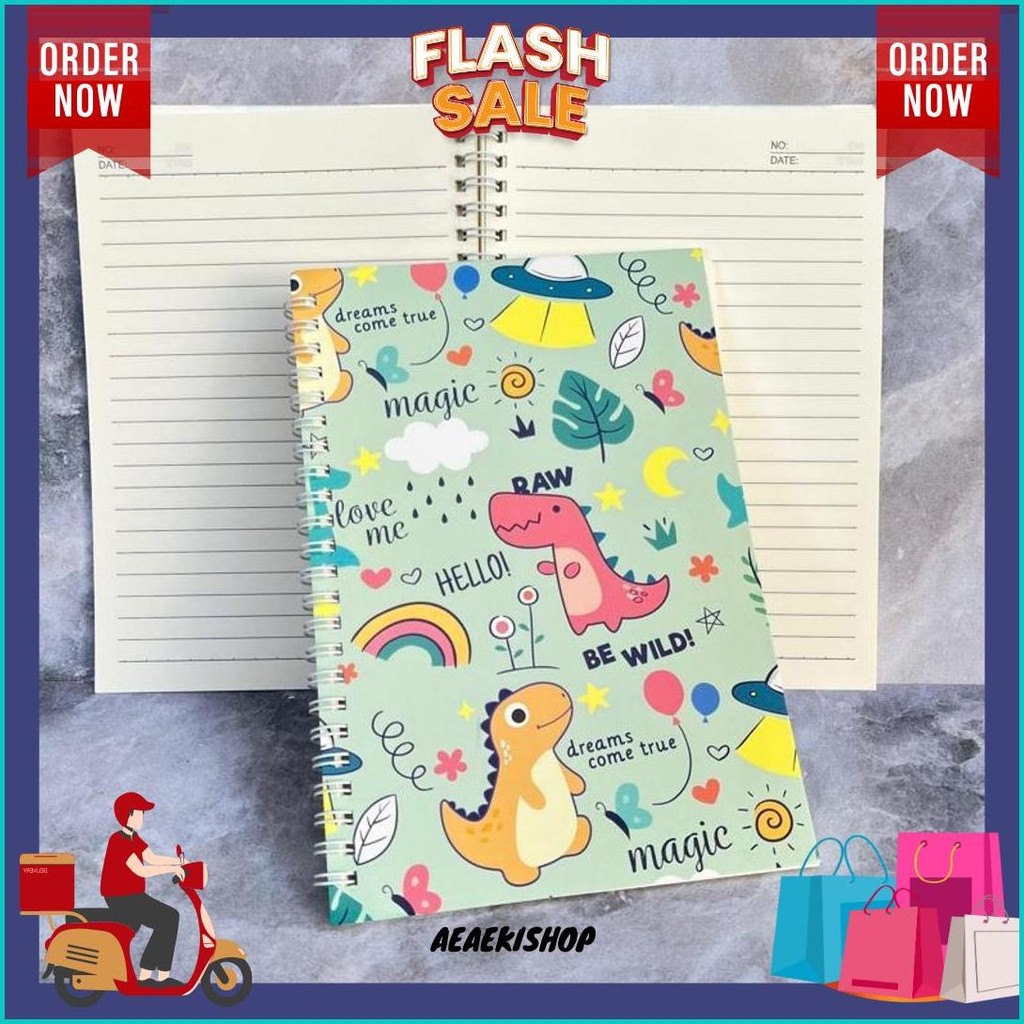 

Buku Ring A5 Karakter Dino Dinosaurus Notes Binder Tulis Karakter Lucu Tulis Siap Kirim