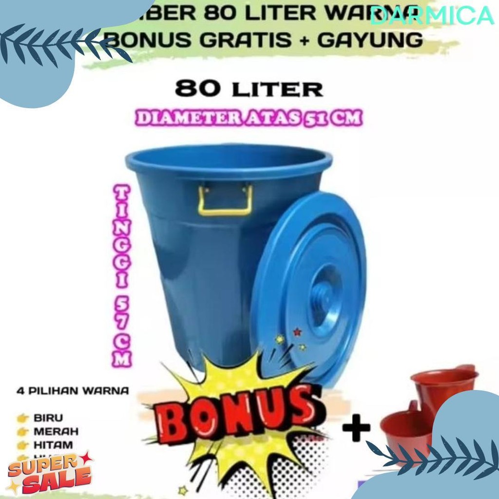 Super Deal Ember Jumbo 80 Liter Bonus Gayung Tong 80 Liter