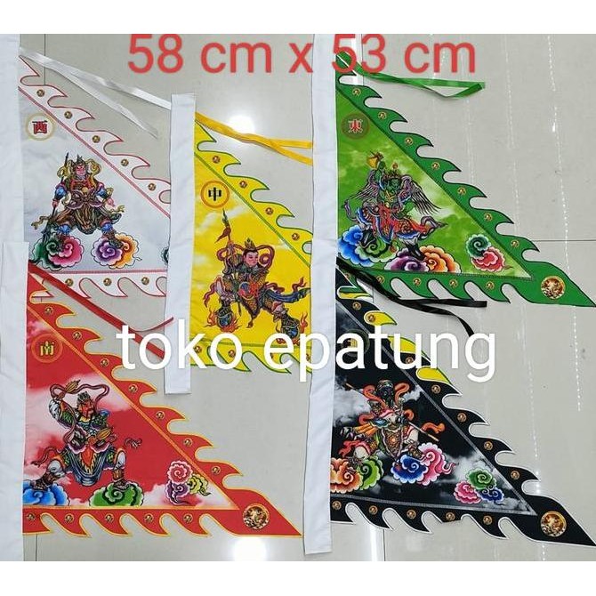 Murah Bendera Ngoya / Ngo Ya / 5 Jendral Kun Ciong - 58 X 53 Cm