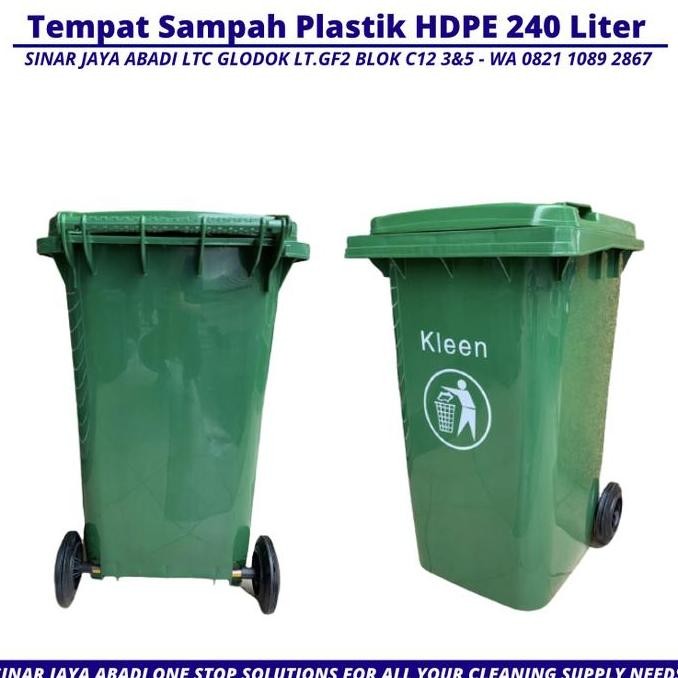 Murah Tempat Tong Sampah Plastik 240 Liter Roda Plastic Dust Bin Wheel