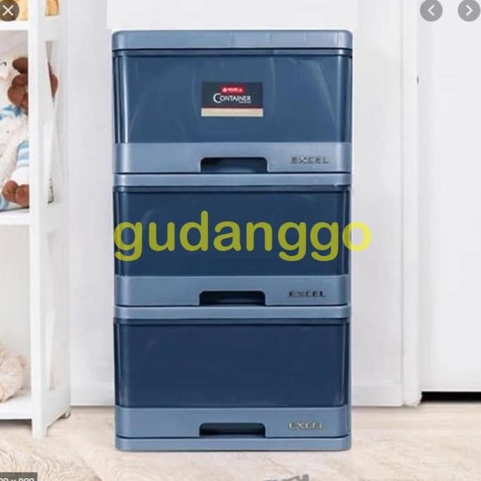 TERMURAH - Excel Container M XC-2 Lion S Laci Plastik Medium Susun