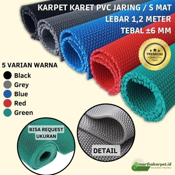 Keset Karpet PVC Anti Slip Meteran - Jaring