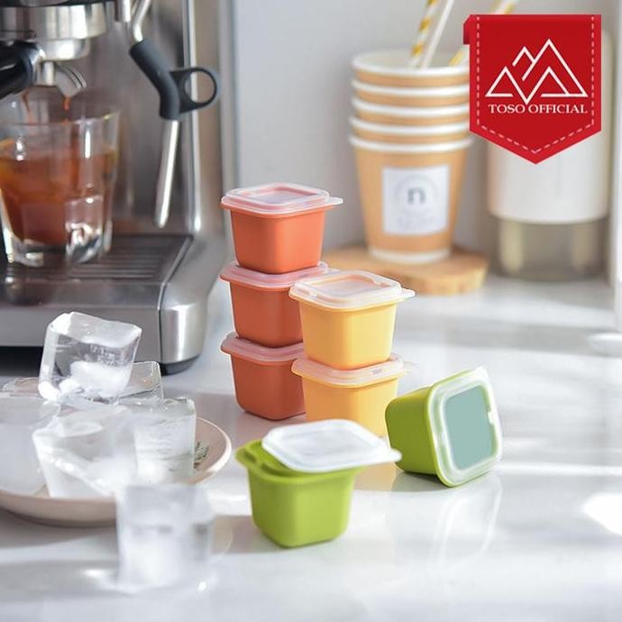Cetakan Es Batu Silikon Kotak Kecil Dengan Tutup Cetakan Puding Agar Allshop