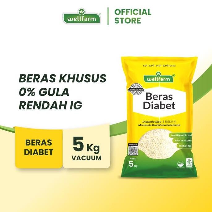 

Beras Diabet Organik WellFarm, Free Sugar 5Kg Vacuum | Rice Food Nasi Diabetes