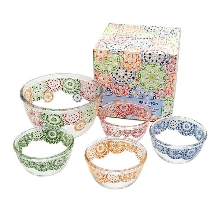 (Ready) Brighton Mangkok Bowl Set 5Pcs (1 Big Bowl + 4 Small Bowl) Gmg3805 Bestseller