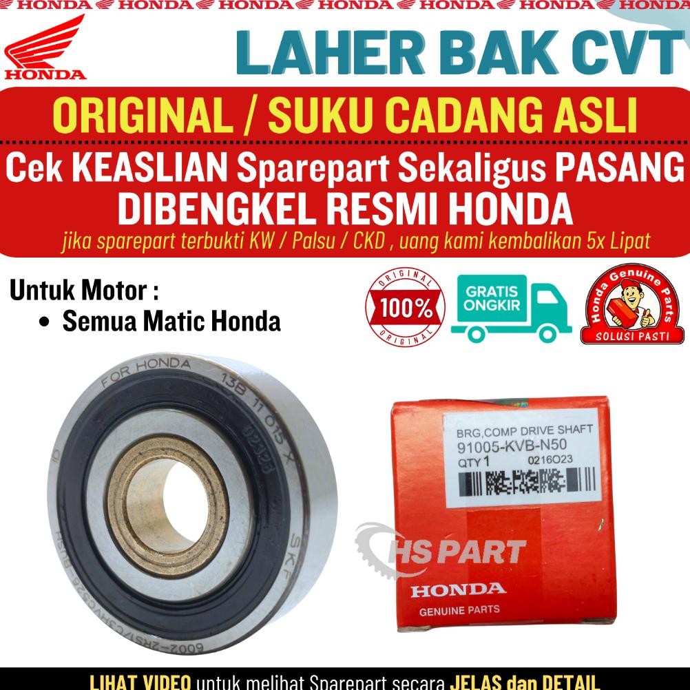 Premium Laher Bearing 6002 Rs Original Honda , Bearing Bak Cvt Beat , Bearing Bak Cvt Beat Fi , Bear