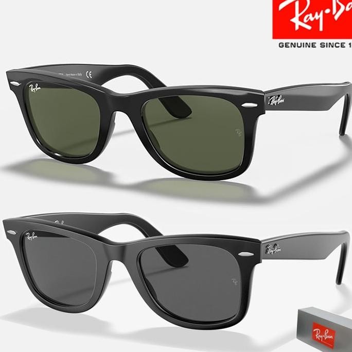 Kacamata Hitam Rayban Wayfarer Rb2140 Bla Green Unisex Sunglasses