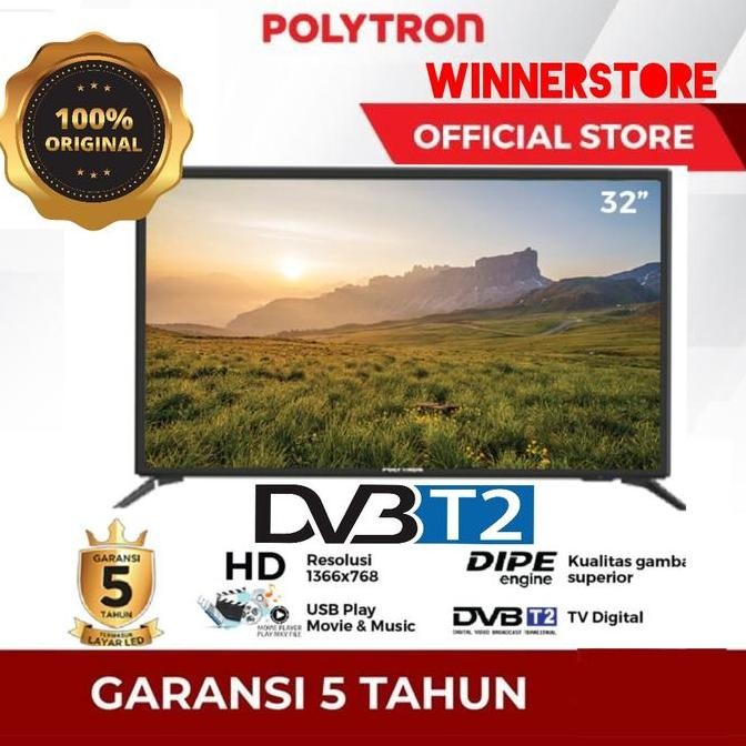 TERMURAH - New LED TV/Digital TV POLYTRON 32"inchi (USB Movie) *MEDAN*