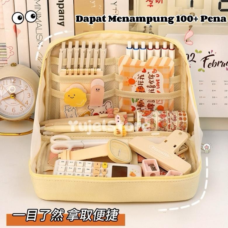 

Fg-7 Tempat Pensil Multifungsi / Tas Perlengkapan Kantor Dan Anak Sekolah / Kotak Pensil Aesthetic
