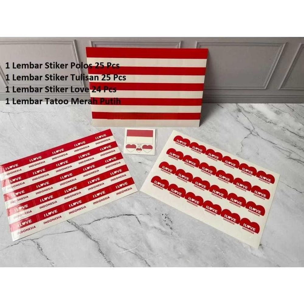 

Super Sale Stiker/Tempelan Pipi Indonesia Hut 17 Agustus Merah Putih Hut Indonesia Isi 25 Pis