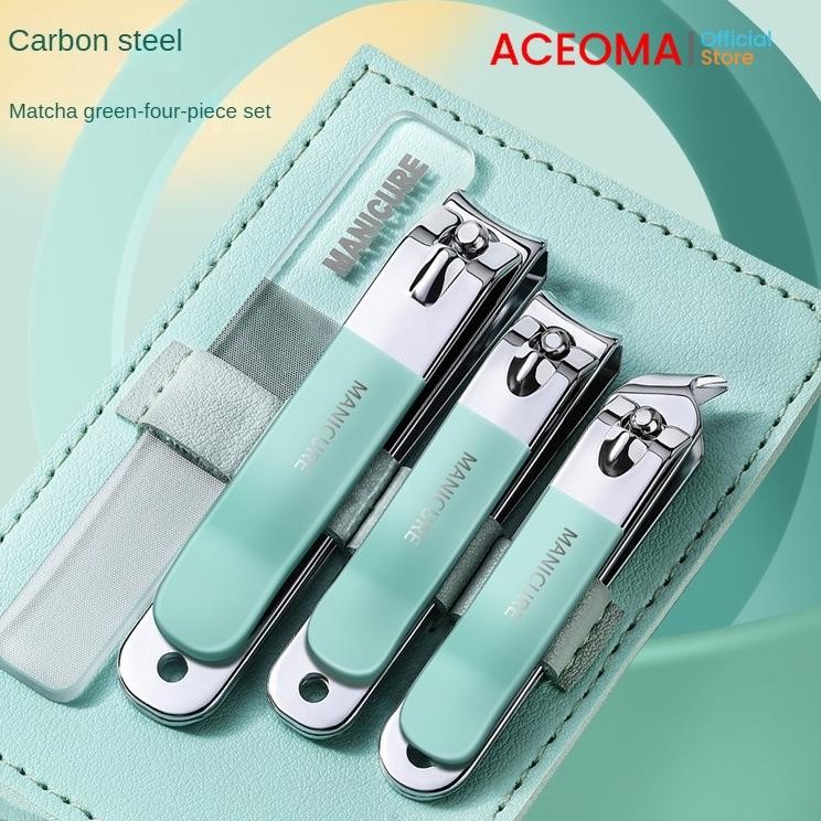 Set Gunting Kuku Besar 4In1 Kikir Kilap Kuku Pemotong Kuku Kaki Jumbo Pemotong Miring Cantengan