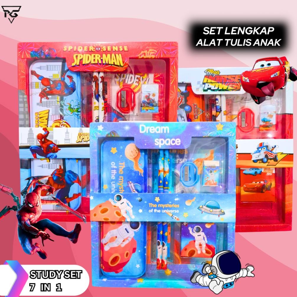 

T-56 Set Lengkap Alat Tulis Anak Spiderman & Friends 8015 Stationery Perlengkapan Anak Sekolah Laki Laki T-56