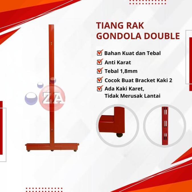 Tiang Rak Gondola Double Minimarket