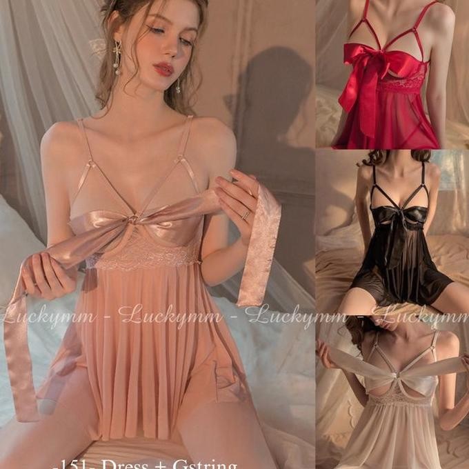 Luckymm Lingerie Sexy Baju Tidur Lingerie Sexy Wanita / Sexy Lingerie Dress Transparan Baju Tidur Se