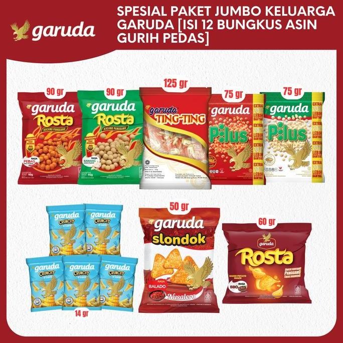 

Grosir Garuda - Spesial Paket Jumbo Keluarga Garuda [Isi 12 Bungkus Asin Gurih Pedas]
