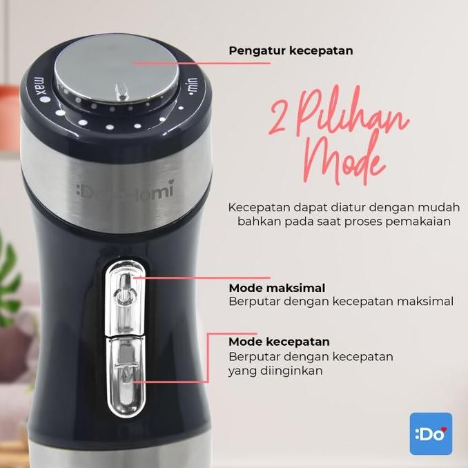Promo Dorahomi Hand Blender Set Portable Mixer Tangan Elektrik Stainless Steel Motor Kuat Low Watt