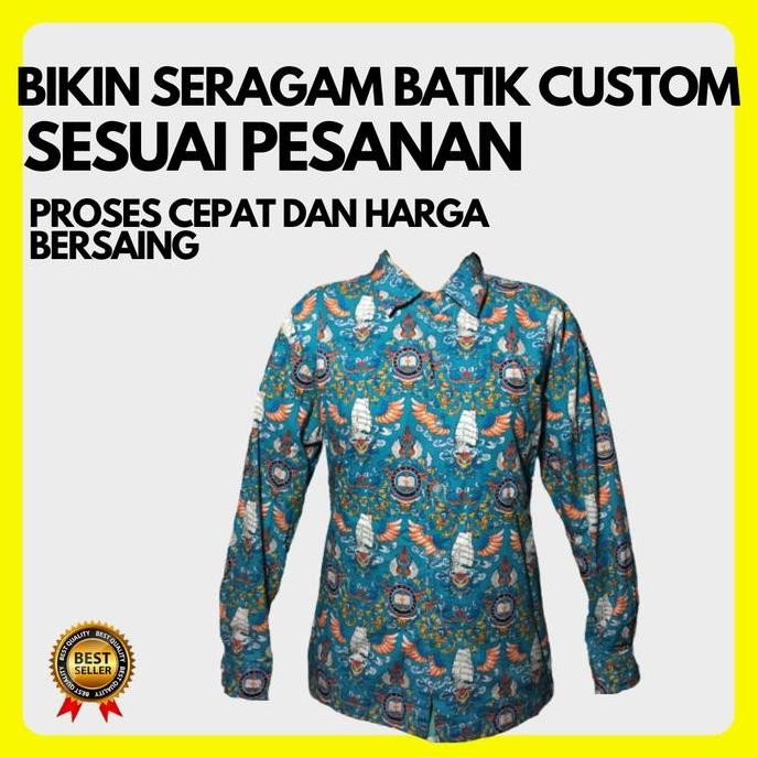 Murah Kemeja Baju Dress Seragam Batik Sekolah Kantor Sd Smp Sma Custom