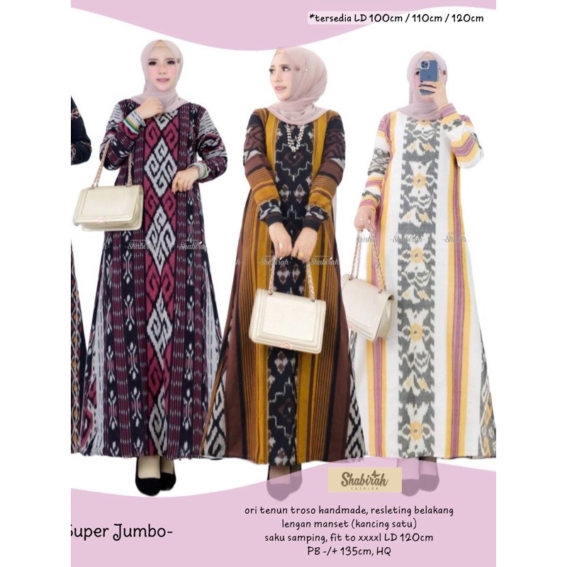 GAZZA MAXY SUPER JUMBO LD 120cm - Gamis Tenun murah
