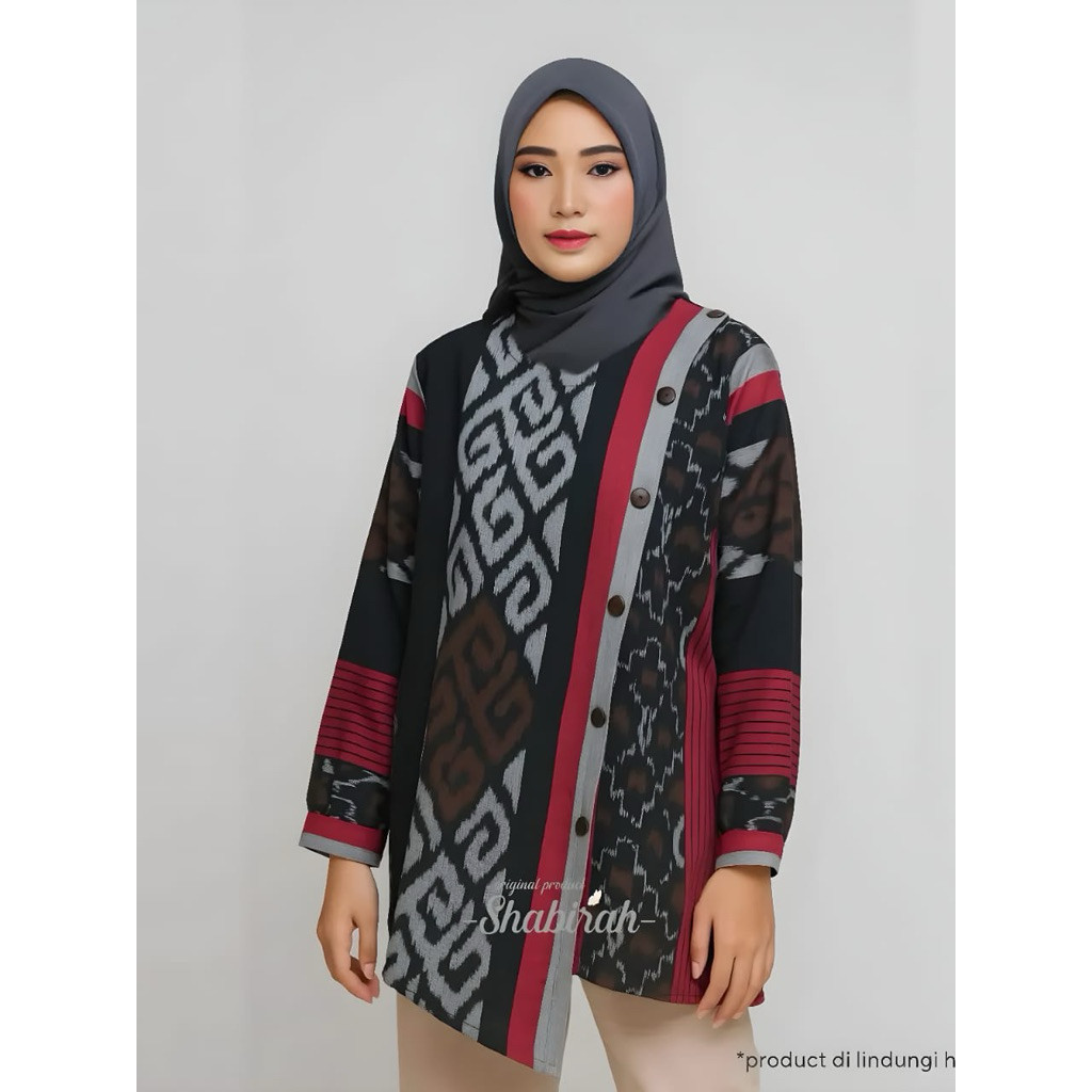 ATASAN BATIK WANITA KERJA LD 96-130cm SEKAR TUNIK TENUN / BLOUSE KERJA MODERN UNIK / DRESS PESTA