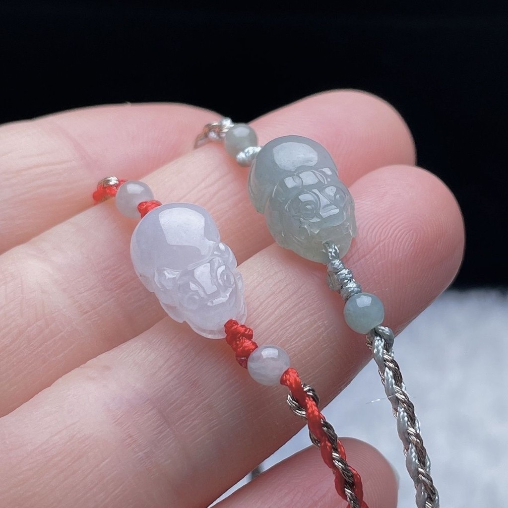 Jadeit Alami A Es Krim Jadeite Mini Pixiu DIY Gelang Tenun Cincin Liontin