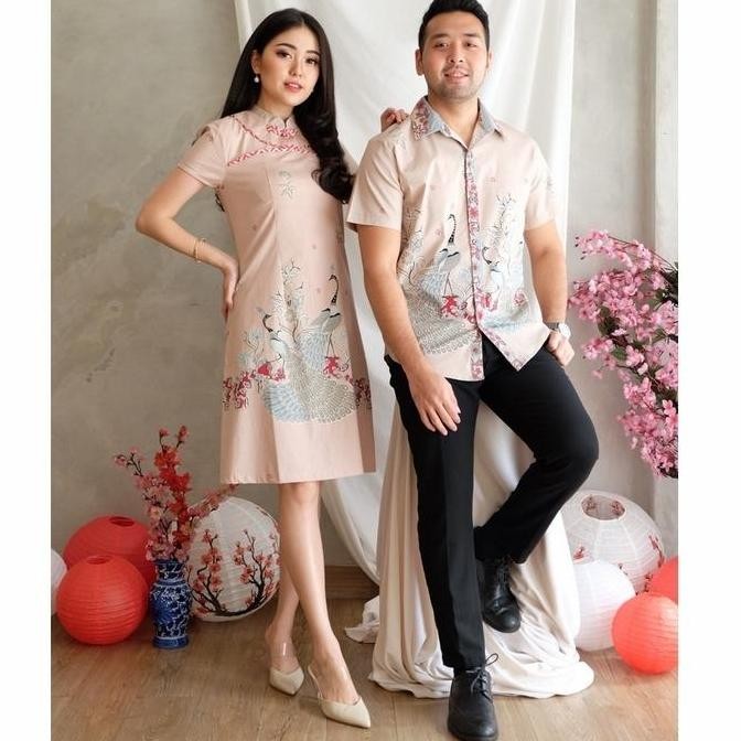 Set Beautiful Couple Cheongsam Pastel Baju Pasangan Imlek KMC G
