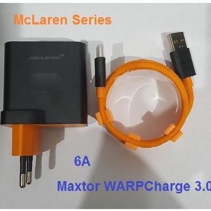 TERMURAH - OnePlus Charger Maxtor WARP CHarge 3.0 6A Mclaren + Cable type-C - Bla