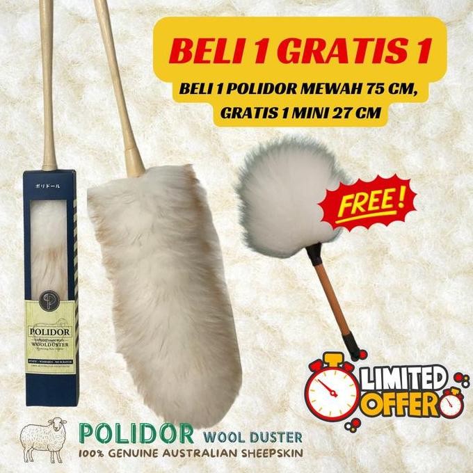 MEWAH Kemoceng Wool ~ Bulu Domba, bulu asli Melbourne Australia