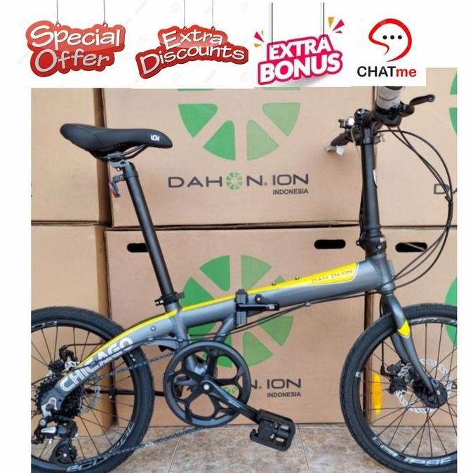 Promo Sepeda Lipat DAHON ION CHICAGO 20" 8sp NEW 2020 - GREY COD