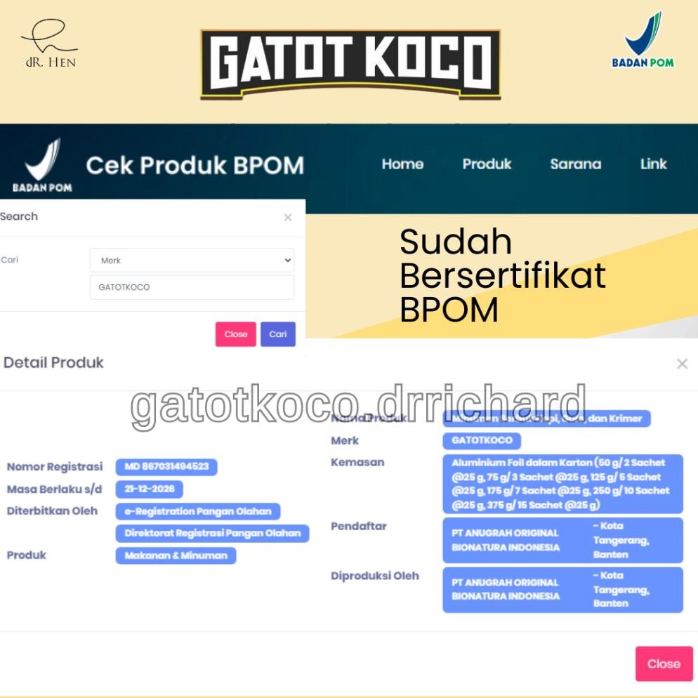 

Ready!! Kopi Gatot Koco Original 100% Asli - Gatot Koco dr Richard Original | Privasi Aman