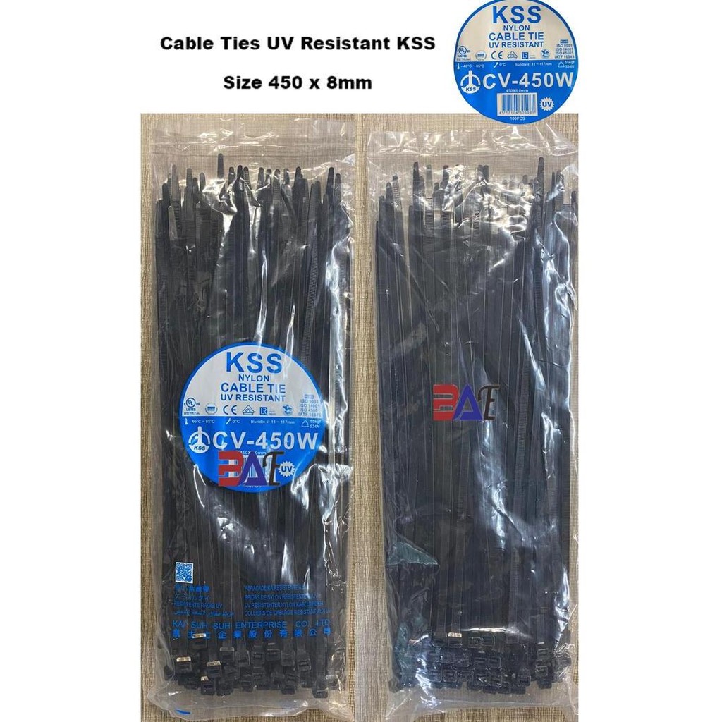 

BEBAS ONGKIR - KABEL TIES KSS UV RESISTANCE CV 450W TIE CABLE HITAM Size 450 x 8mm
