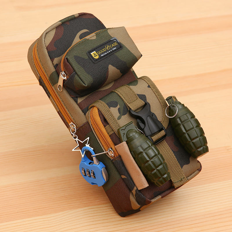 

[Saror]Kotak pensil kamuflase baru kapasitas besar kotak alat tulis anak-anak