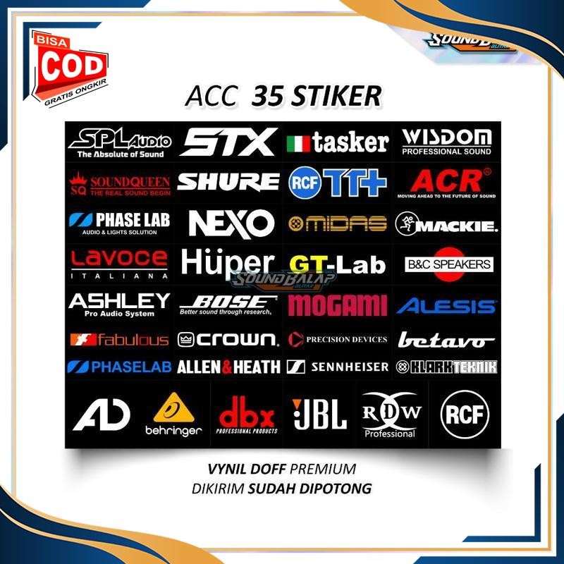 

Harga Promo STIKER SOUND SYSTEM ISI 34 / 24 STIKER VYNIL PREMIUM ANTI AIR || MIXER POWER SPEAKER ASHLEY SPL RCF Viral Kekinian Terbaru 2025 VJ-18