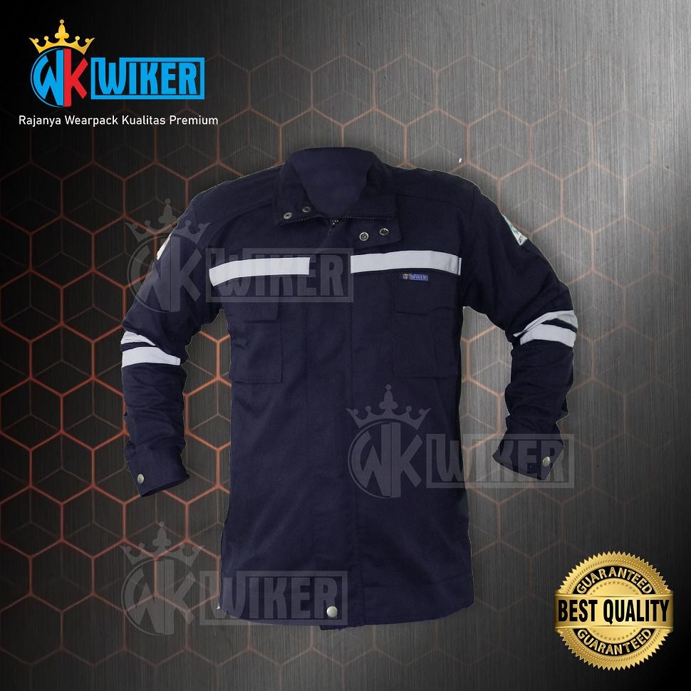 Ready Wearpack Safety Navy - Jaket Proyek - Baju Safety - Werpack Kerja Model Jaket - Jaket Kerja - 