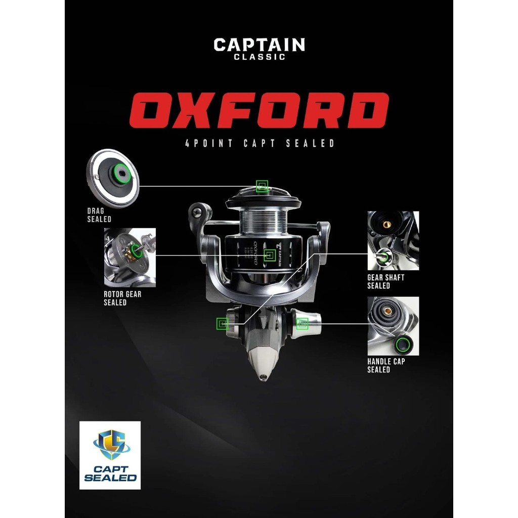 REEL SPINNING CAPTAIN OXFORD 1000 2000 3000 4000 6000 POWER HANDLE SALTWATER ONE WAY CLUTCH