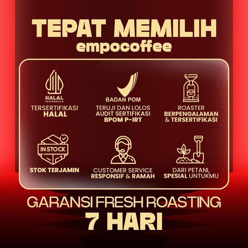 

Ready!! Empo Coffee Biji Kopi Bubuk Arabika Gayo Wine Aceh Sumatra Arabica Coffee Roast Beans Roasted Bean
