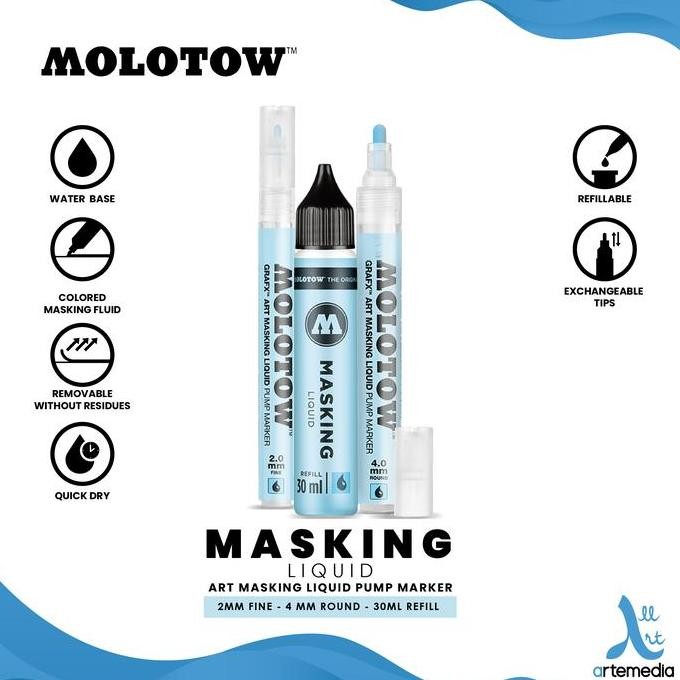 

TERMURAH - Molotow Grafx Art Masking Liquid Pump Marker Precision Masking Pen for Watercolor & Illustration | Pena Masking Cat Air Presisi untuk Ilustrasi & Detail