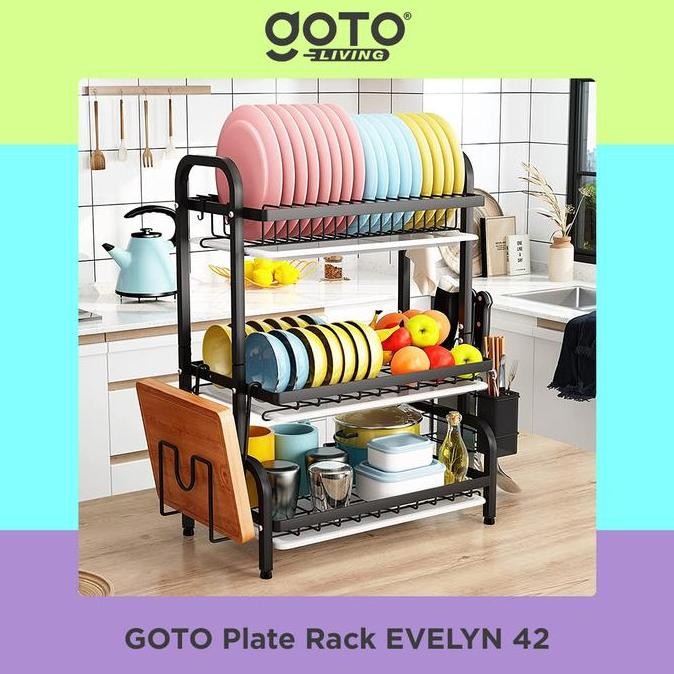Goto Evelyn Rak Pengering Cuci Piring Dapur Susun Wastafel Serbaguna