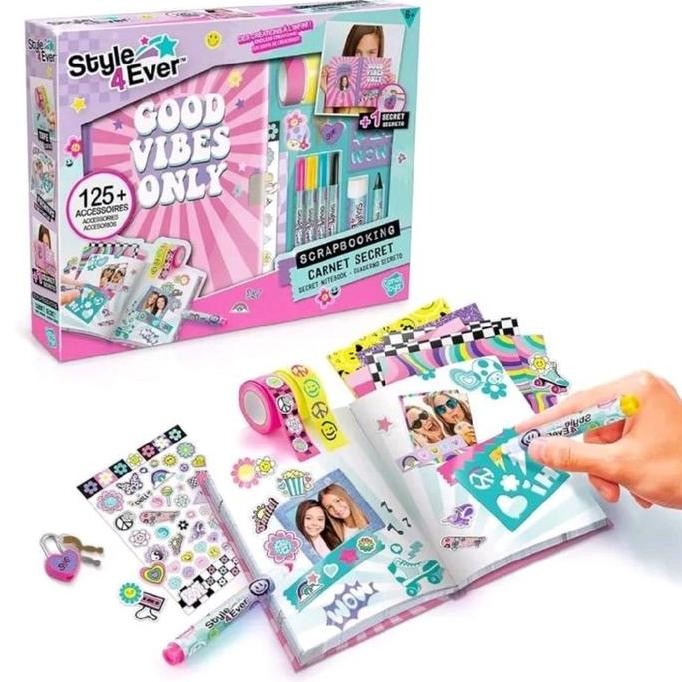 

Mainan Kreatif Anak Style4Ever Scrapbooking Secret Portofolio Notebook Carnet Stiker Warna Warni