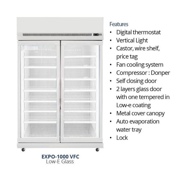 GEA DISPLAY COOLER EXPO-1000VFC / Showcase GEA 2 Pintu 1050 Liter
