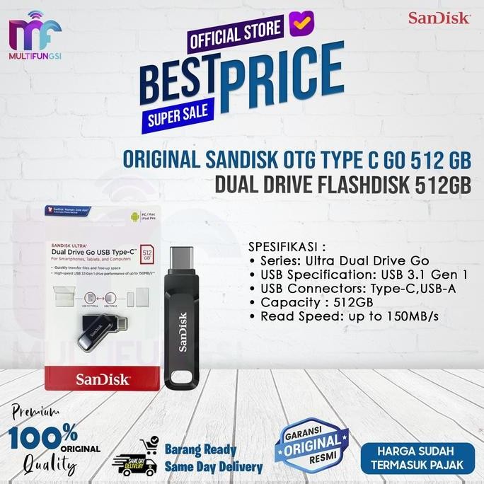 ORIGINAL SANDISK OTG TYPE C GO 512 GB DUAL DRIVE FLASHDISK 512GB