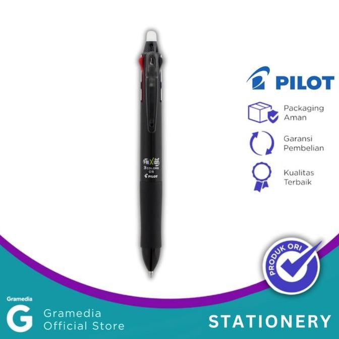 

TERMURAH - Ballpen Pilot Frixion 3 Colors 0.5Mm In Black Barrel