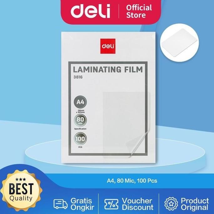 

NEW Deli Laminator Film / Plastik Laminating Laminasi Film A4 100 PCS Kualitas Tinggi E3816