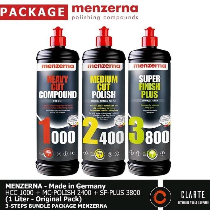 

TERLARIS - Menzerna PAKET HEMAT Step 1.2.3 Complete 3 botol - Made In Germany 1L